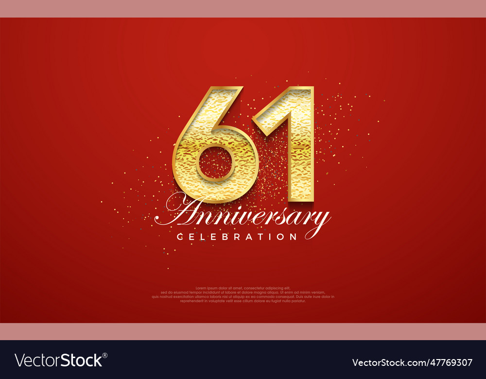 61st anniversary number for a birthday Royalty Free Vector