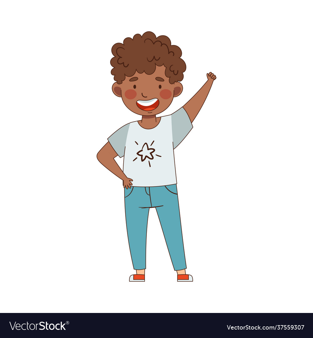 African american emoji boy showing thumb up hand Vector Image