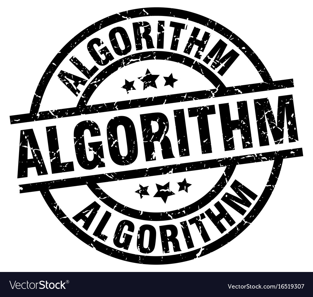 Algorithm round grunge black stamp