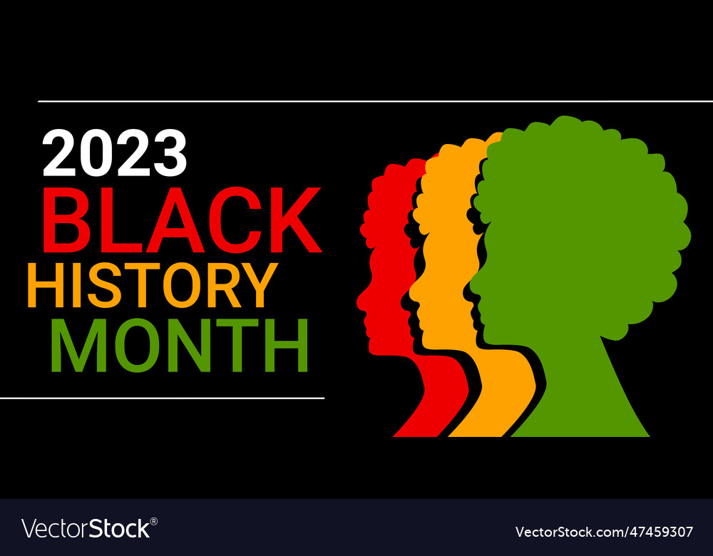 Black history month poster with silhouettes Vector Image