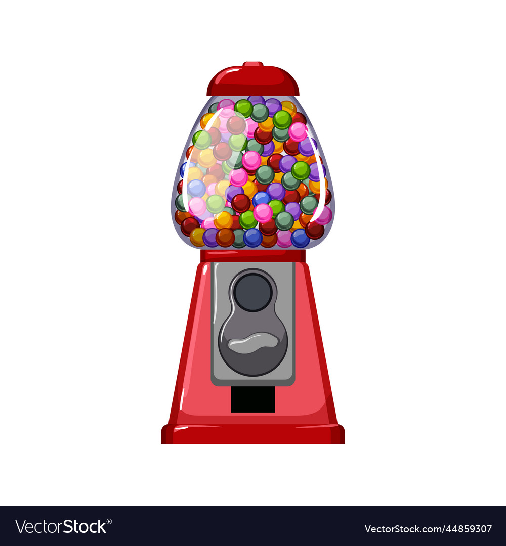 Coin bubblegum machine cartoon Royalty Free Vector Image