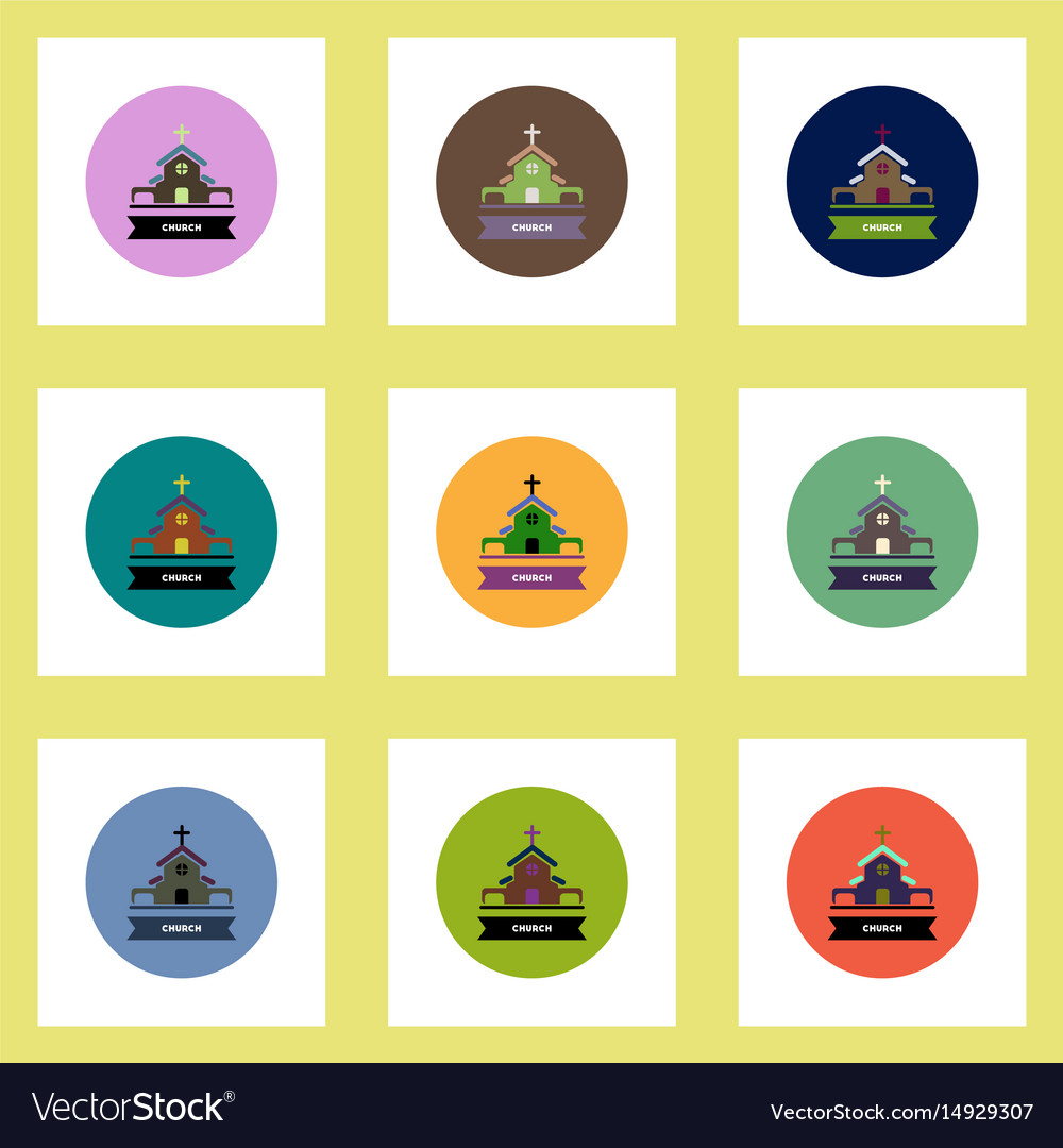 Collection of stylish icons in colorful