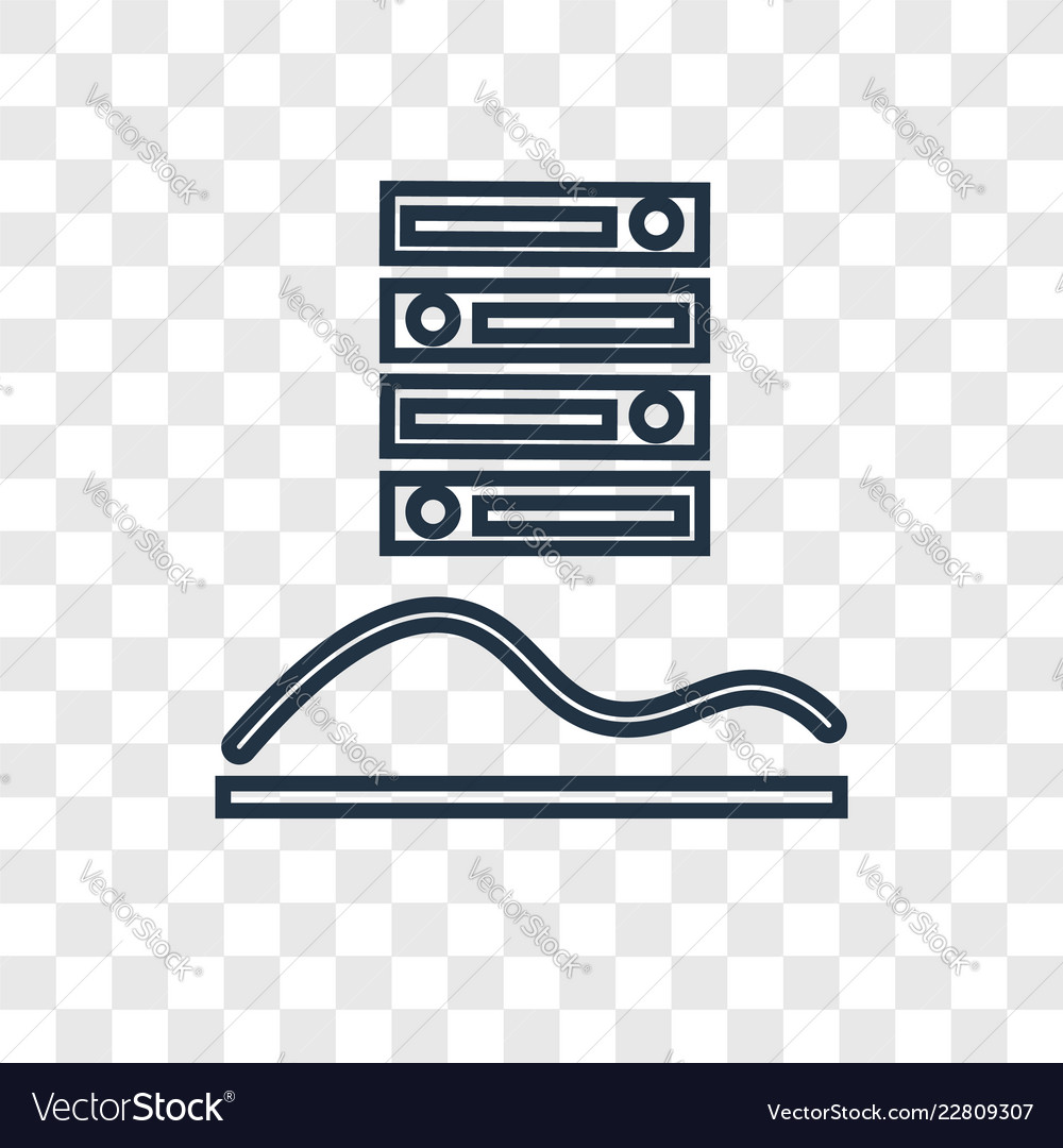 Data concept linear icon isolated on transparent vector image Data concept linear icon isolated on transparent