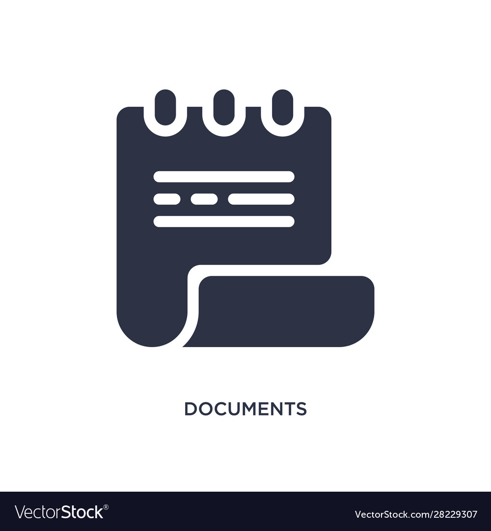 Documents icon on white background simple element