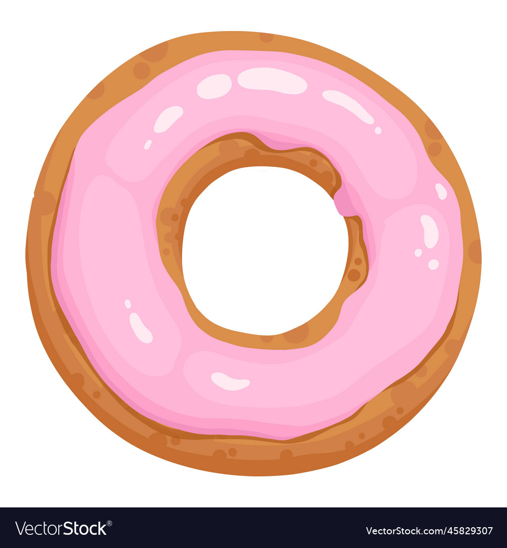 Donut cake icon cartoon chocolate sweet Royalty Free Vector