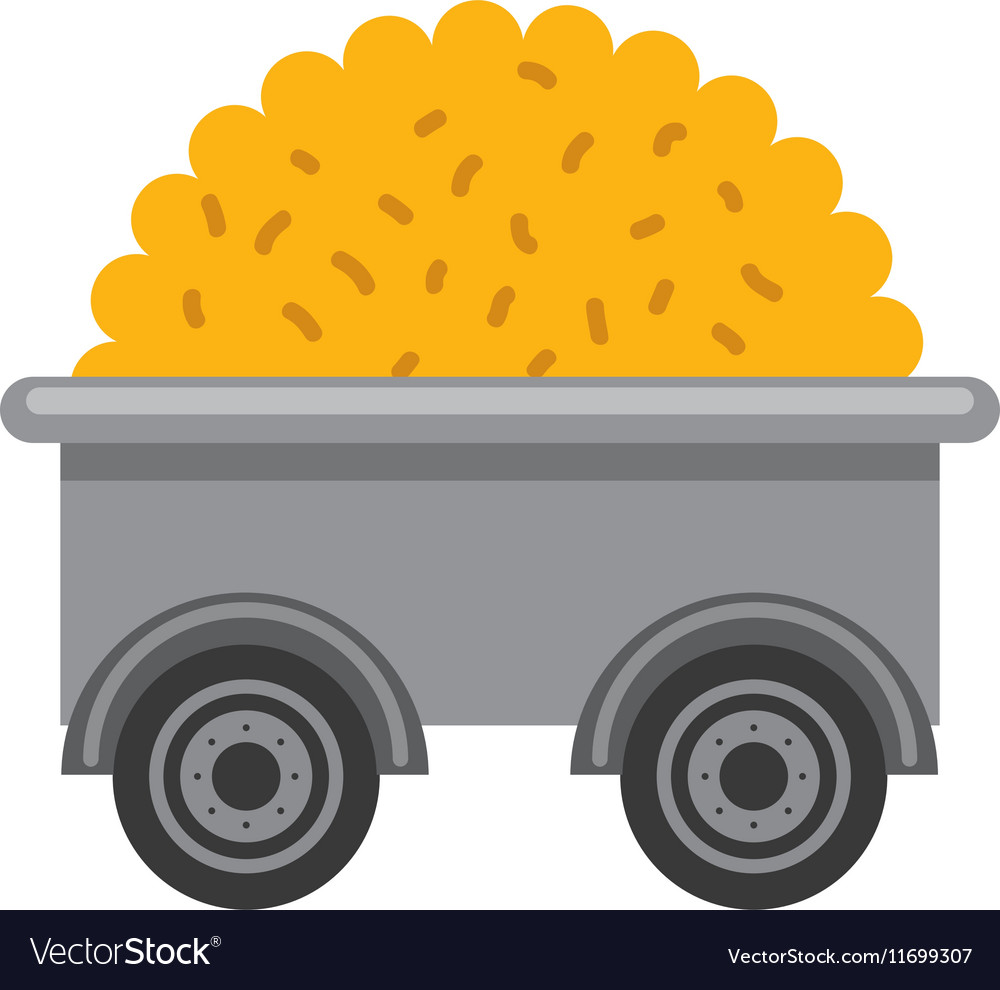 Farm wagon with straw Royalty Free Vector Image