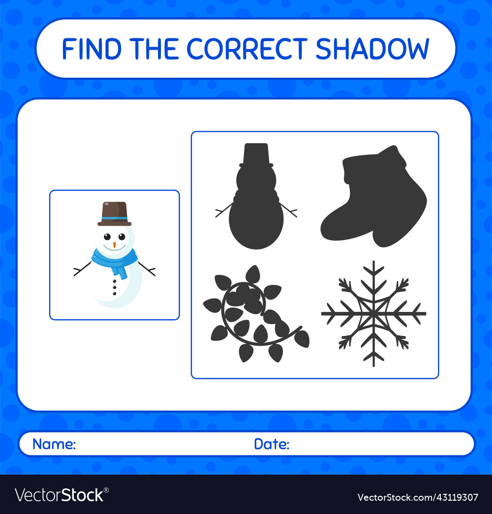 Find the correct shadows game with snowman