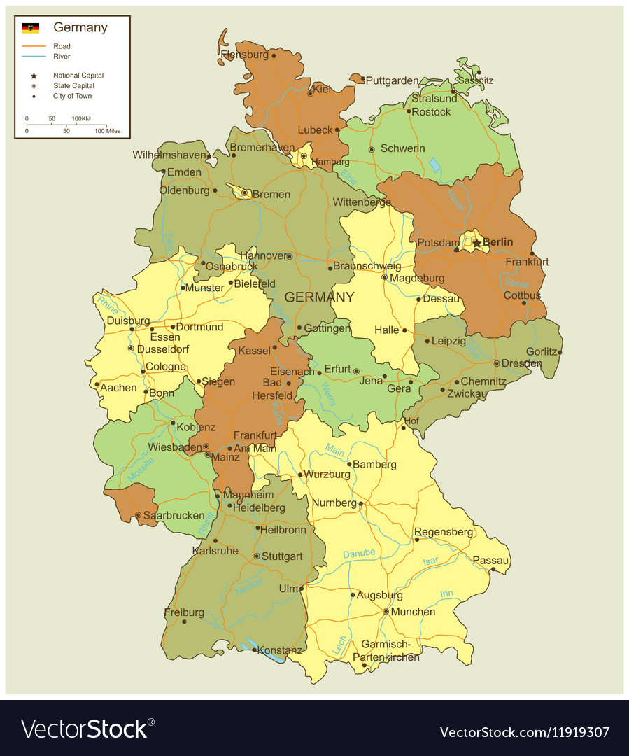 Germany map with selectable territories