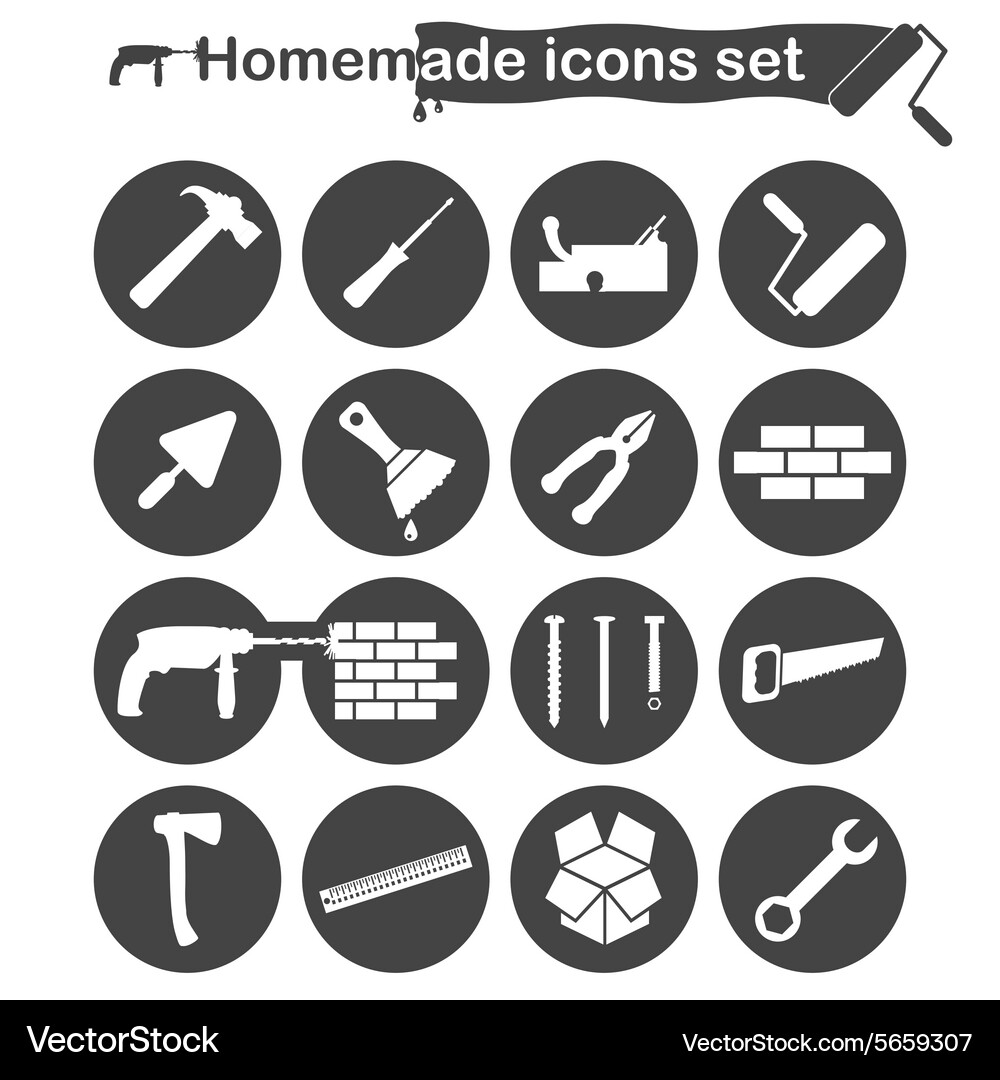 Homemade construction and renovation icons Vector Image