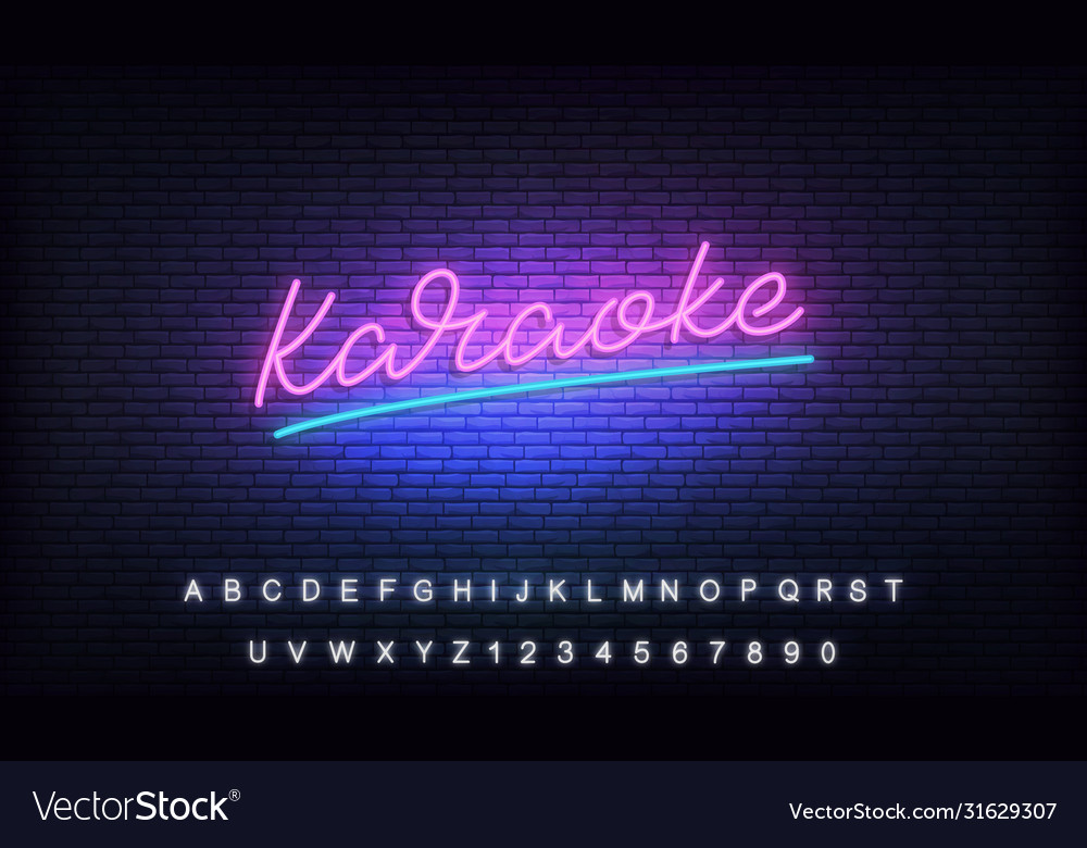 Karaoke Neon Template Neon Sign Royalty Free Vector Image