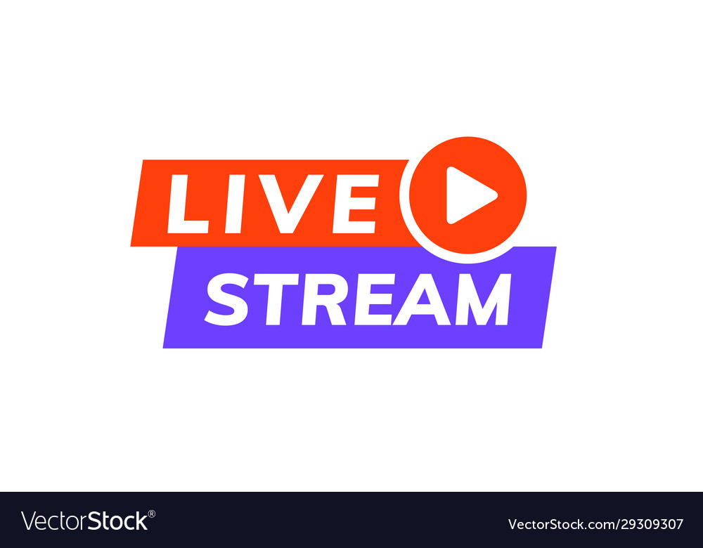 Live stream icon logo video broadcast live Vector Image