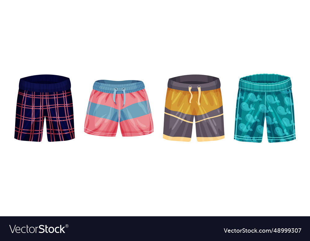 Man shorts and swimming trunks as underwear and Vector Image