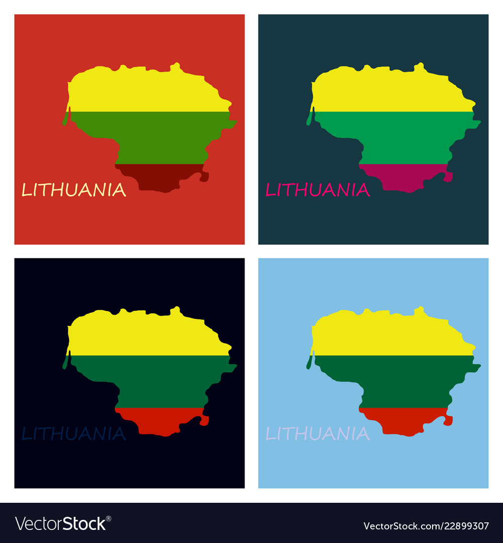 Map of lithuania with flag as texture isolated Vector Image Map of lithuania with flag as texture isolated