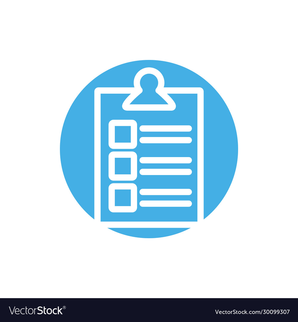 Medical check list with document block style icon