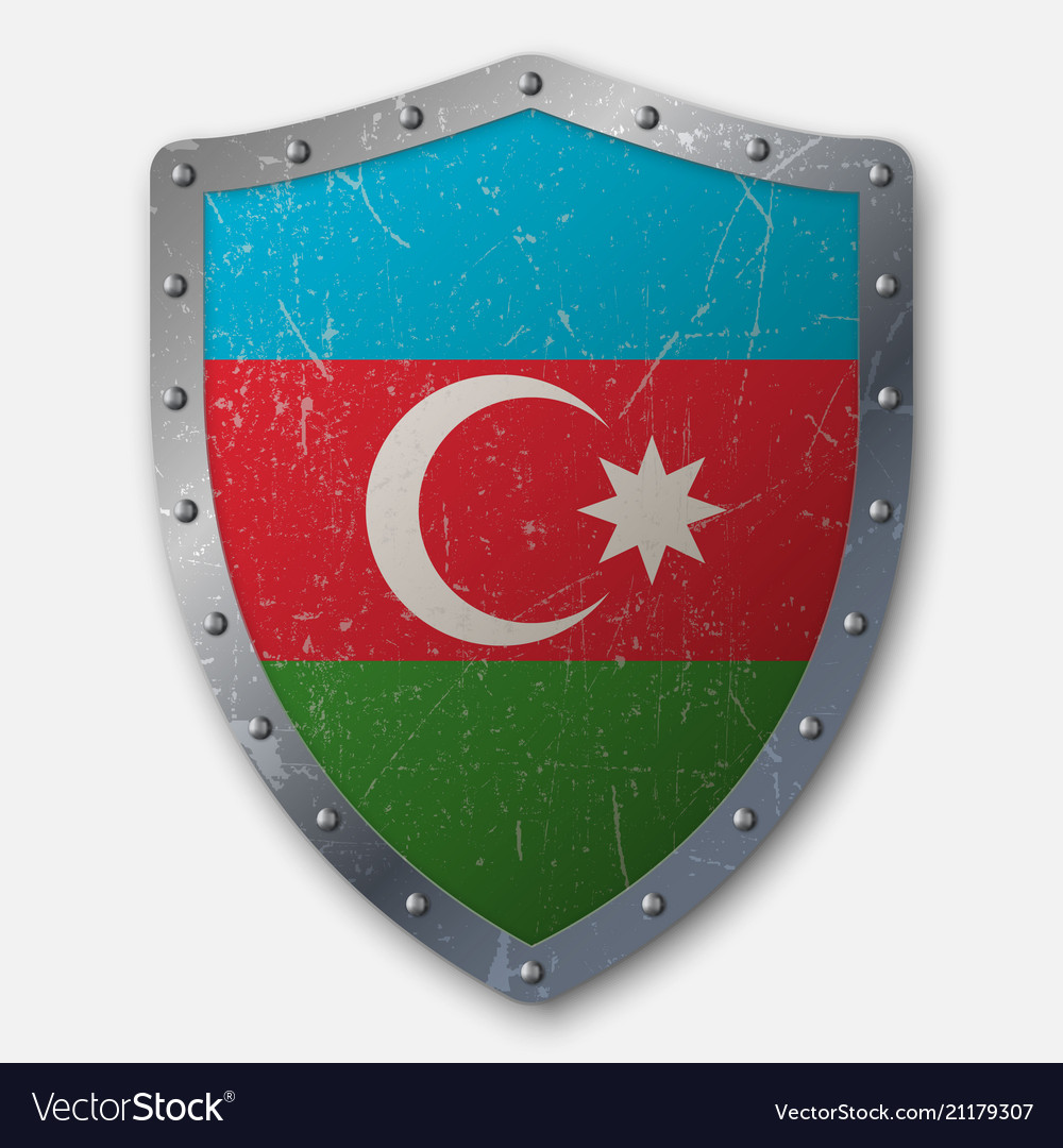 Old shield with flag