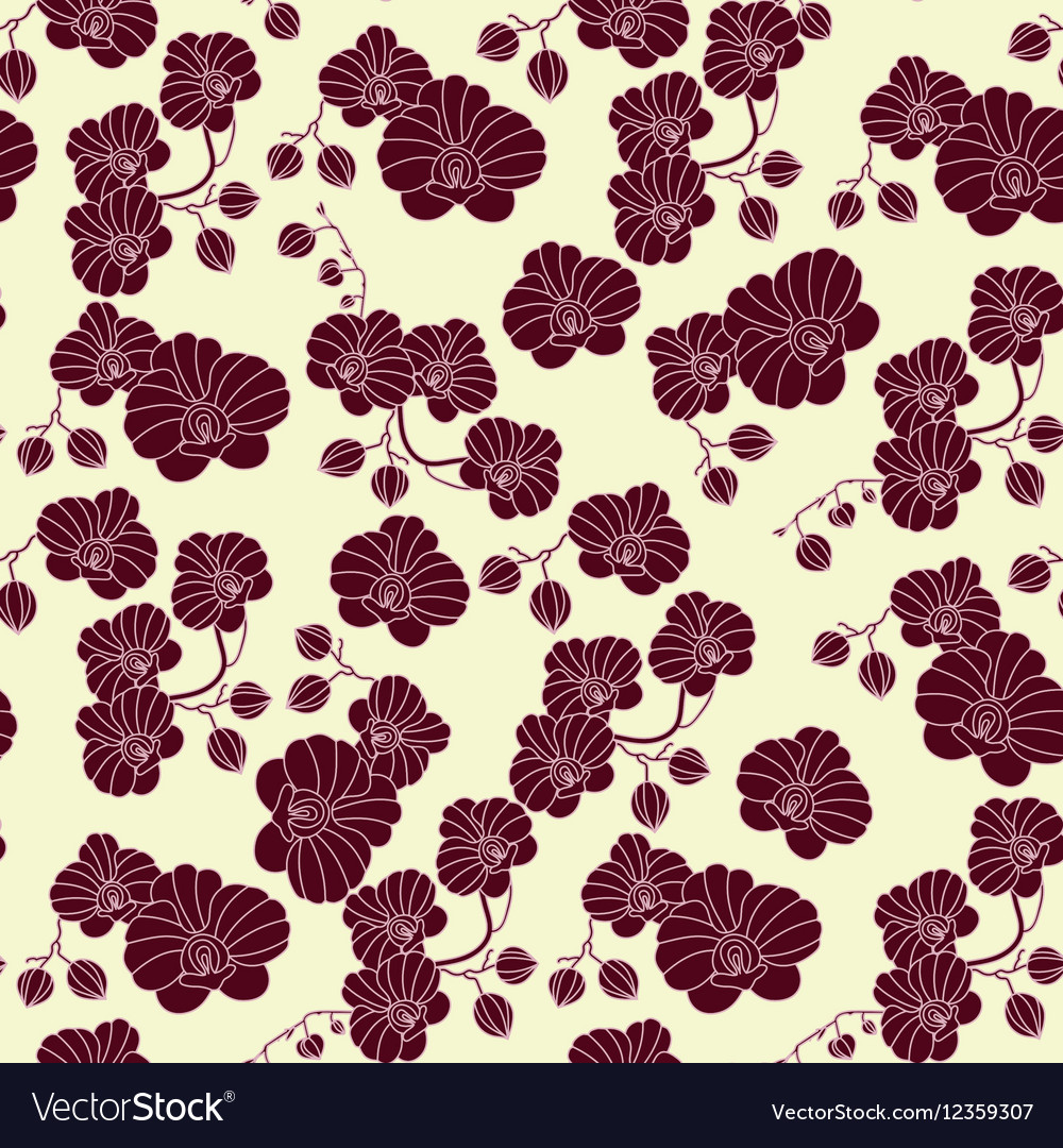 Seamless pattern with orchids