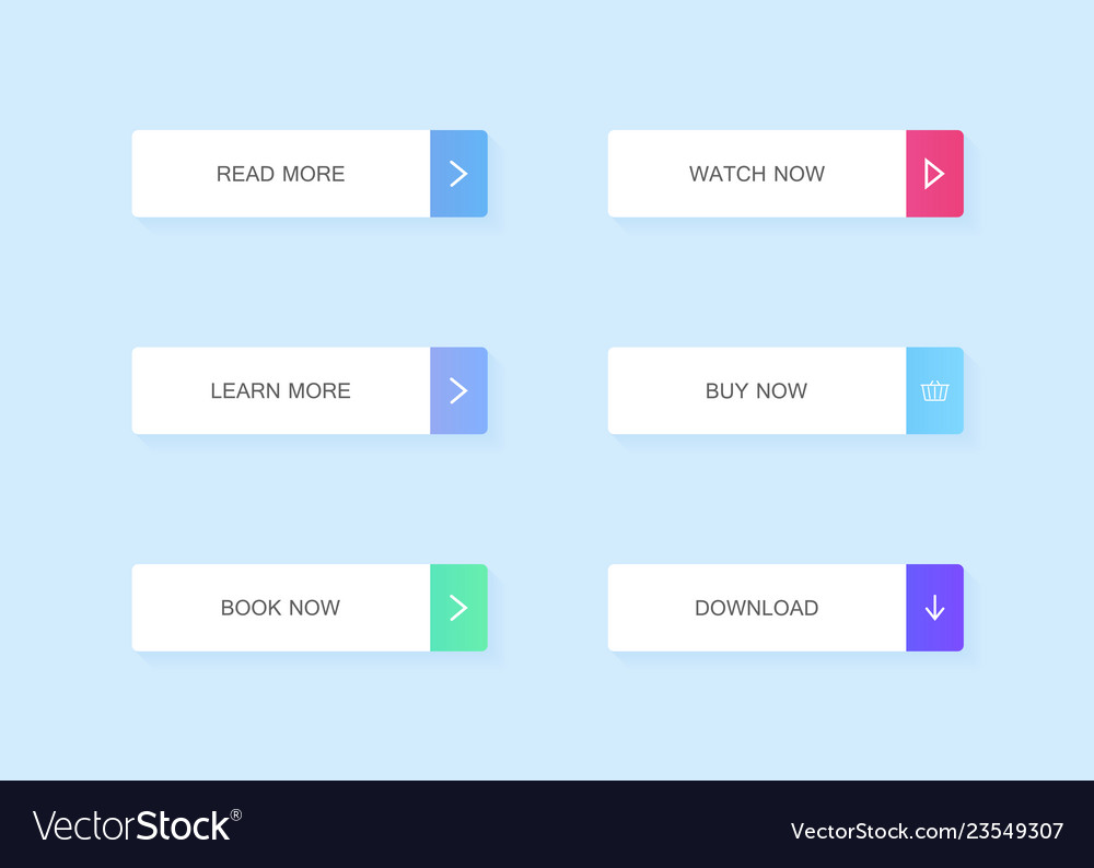 Set of modern material style buttons vector image Set of modern material style buttons
