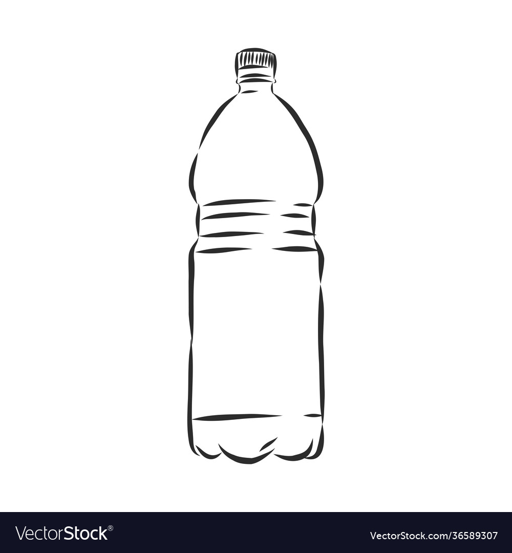 Single sketch plastic bottle water plastic Vector Image