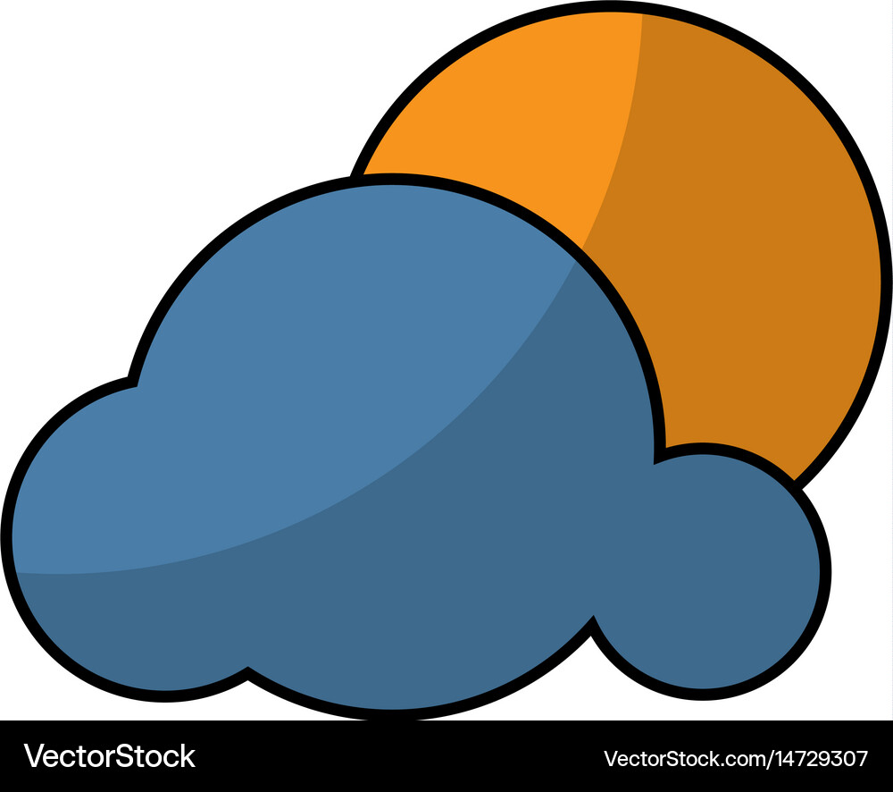 Sun and cloud icon Royalty Free Vector Image - VectorStock