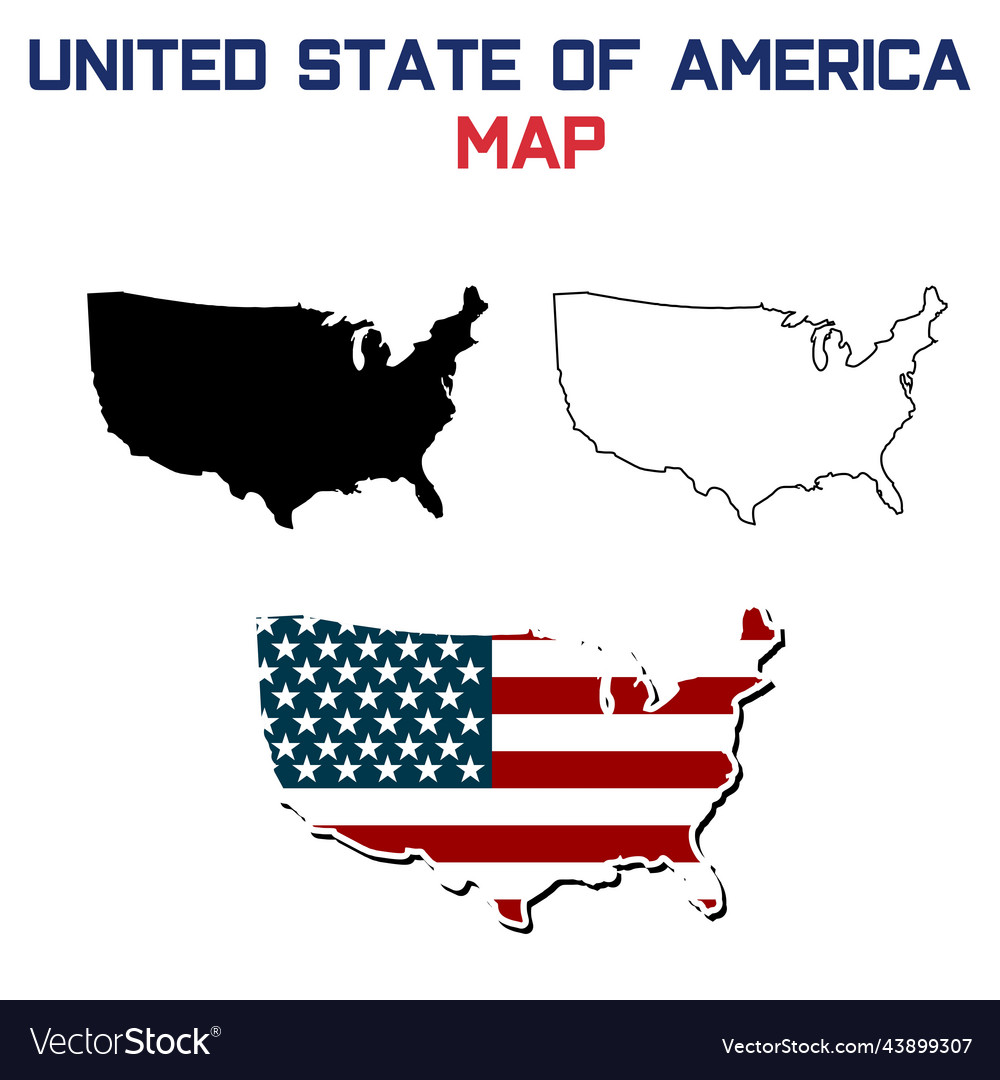 Usa map on white background