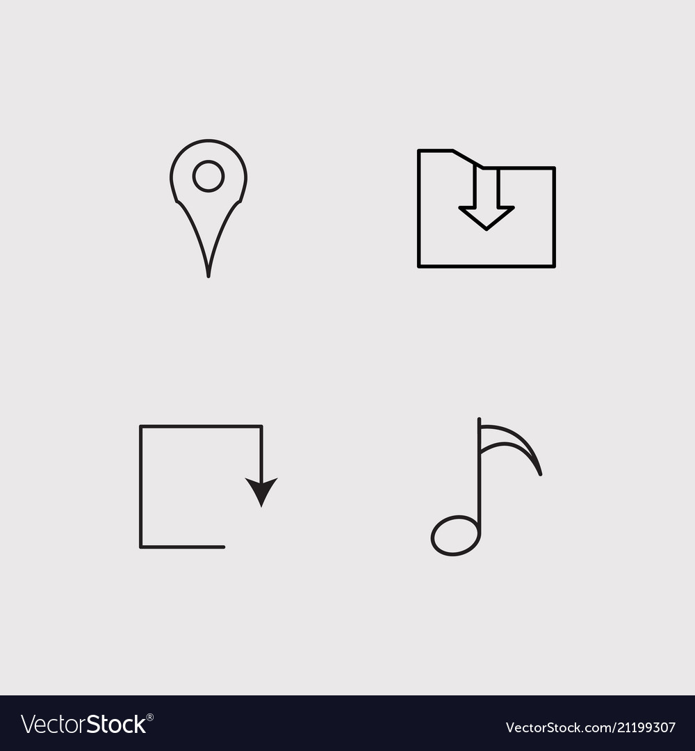 User interface simple linear icons set outlined