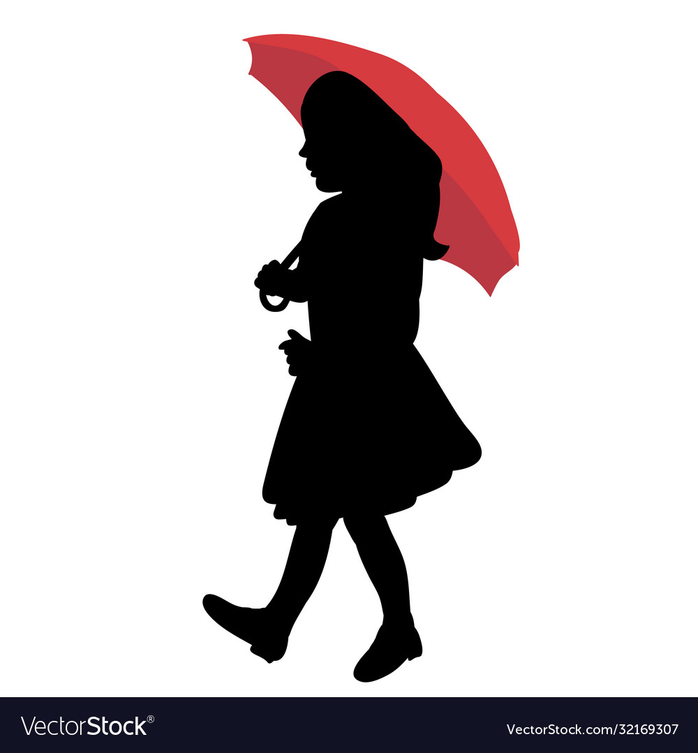 White background black silhouette a child girl