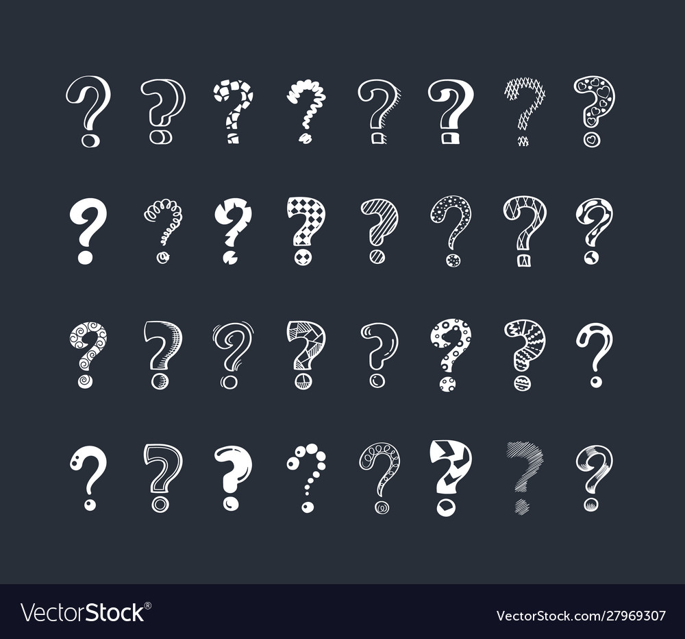 White Question Marks - Set