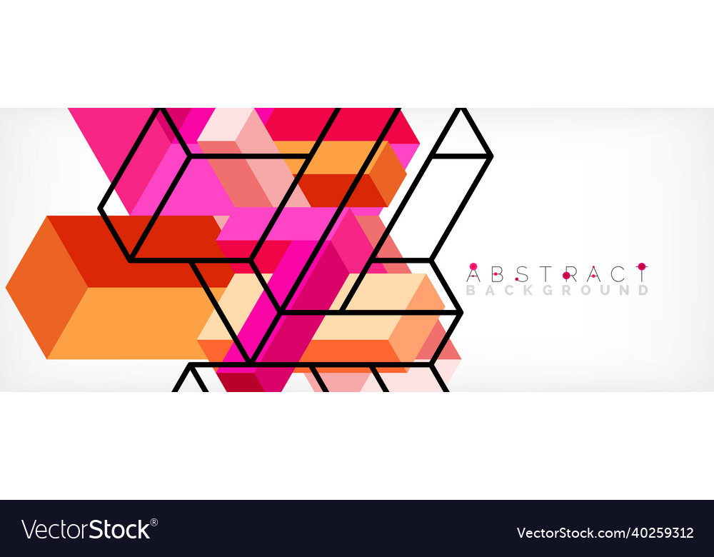 Abstract background 3d cubes cubic elements vector image Abstract background 3d cubes cubic elements