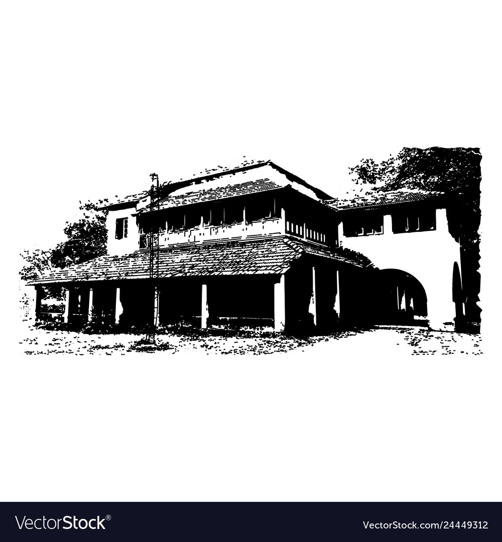 Bungalow silhouette Vector Image Bungalow silhouette