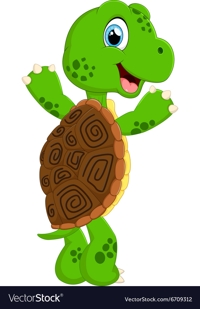 Cute turtle cartoon posing Royalty Free Vector Image