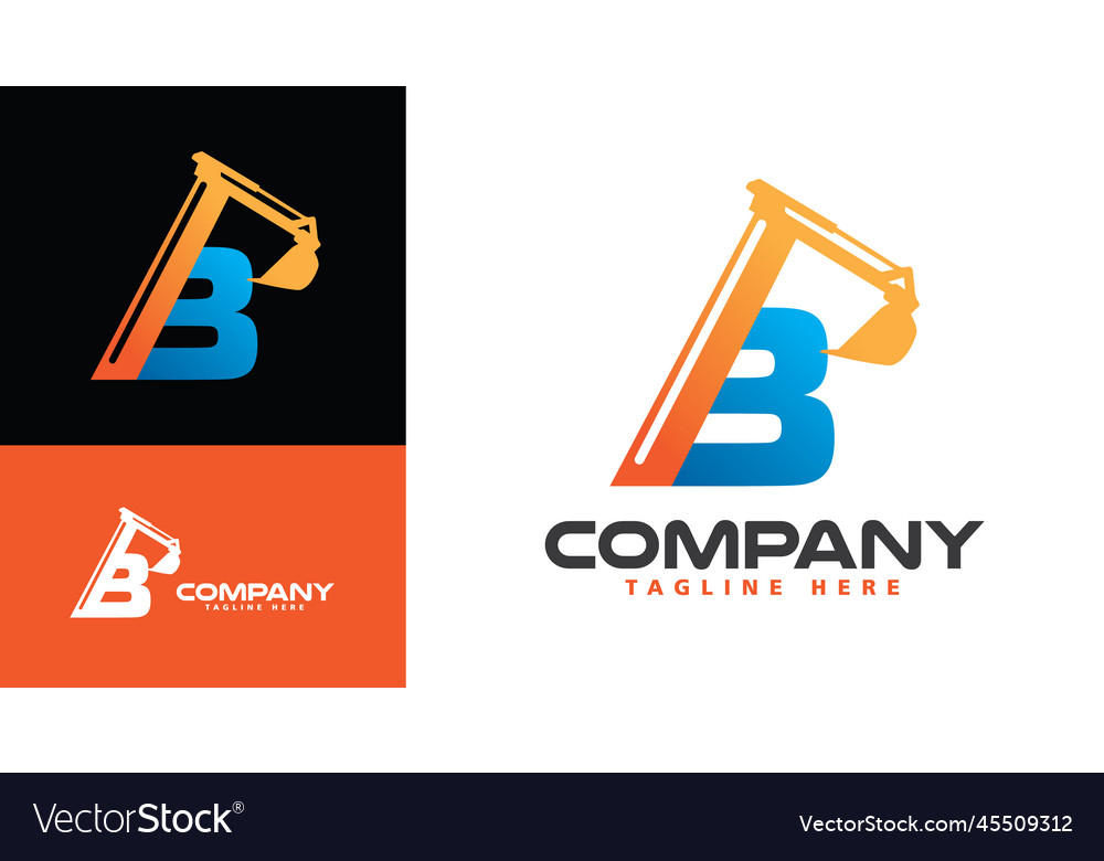 Excavator B Logo - Construction