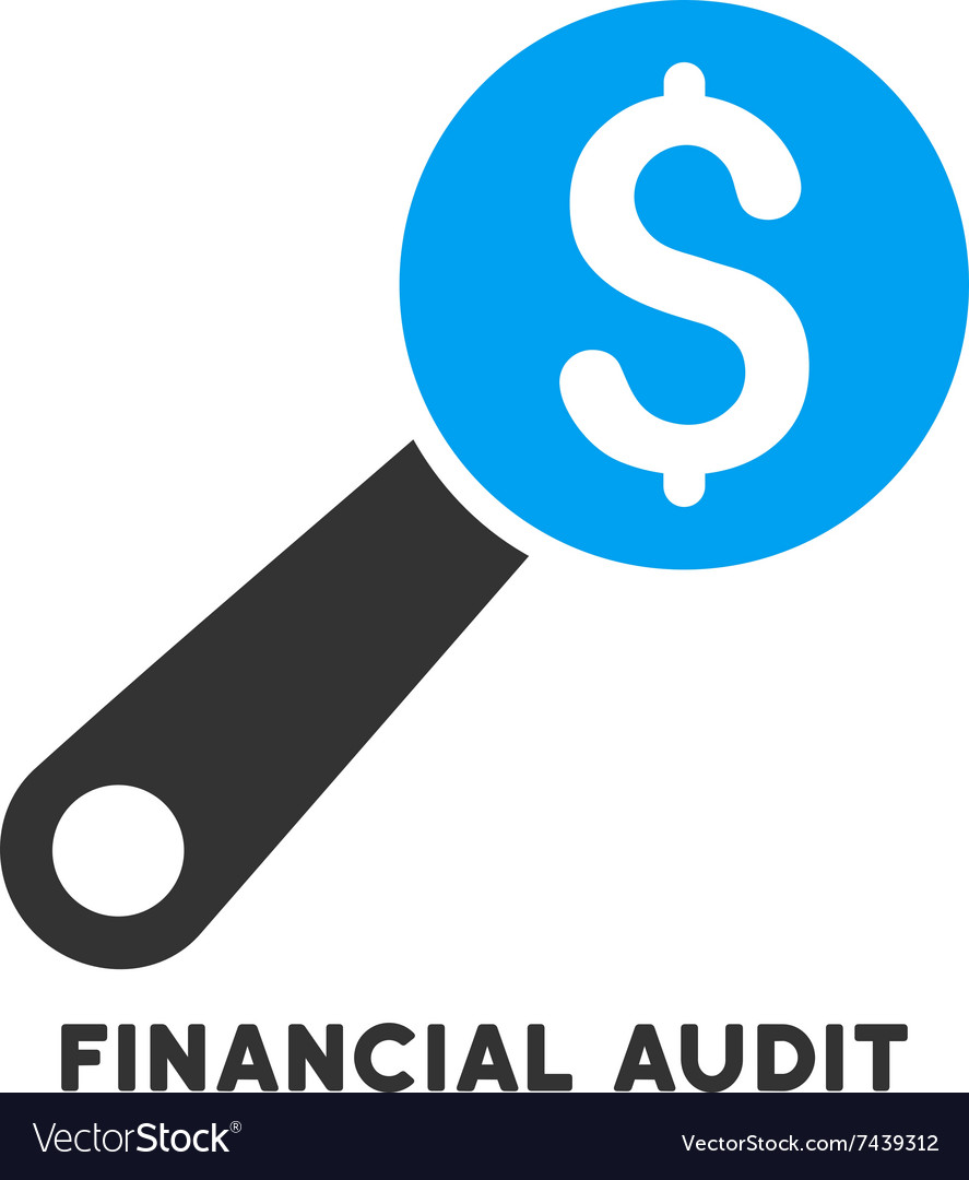 Financial Audit Icon With Caption Royalty Free Vector Image