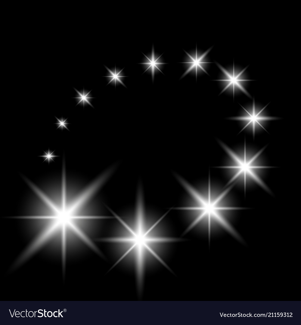 Glittering flying stars white color Royalty Free Vector