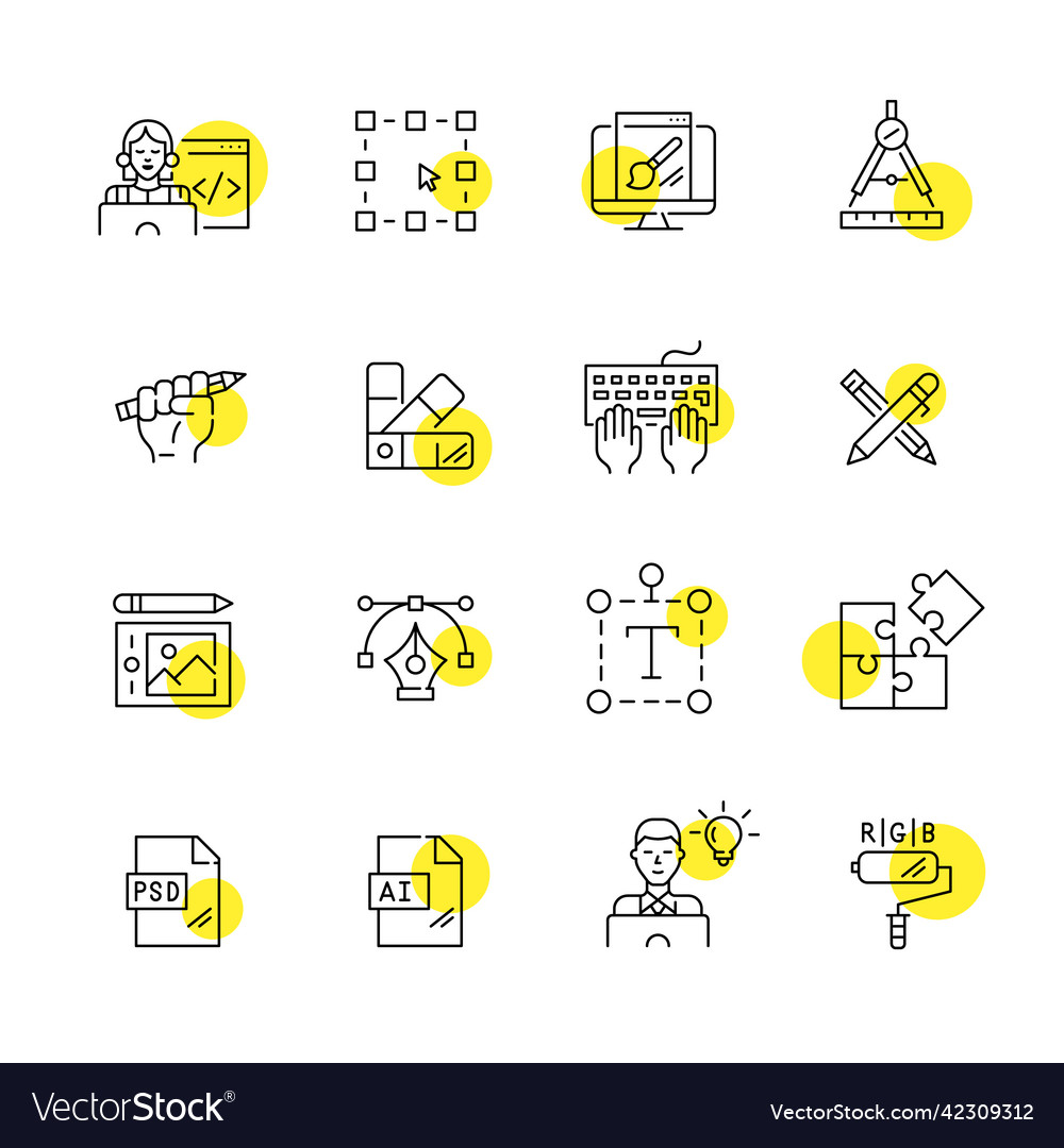 Graphic and web design icons set pixel perfect Vector Image Graphic and web design icons set pixel perfect