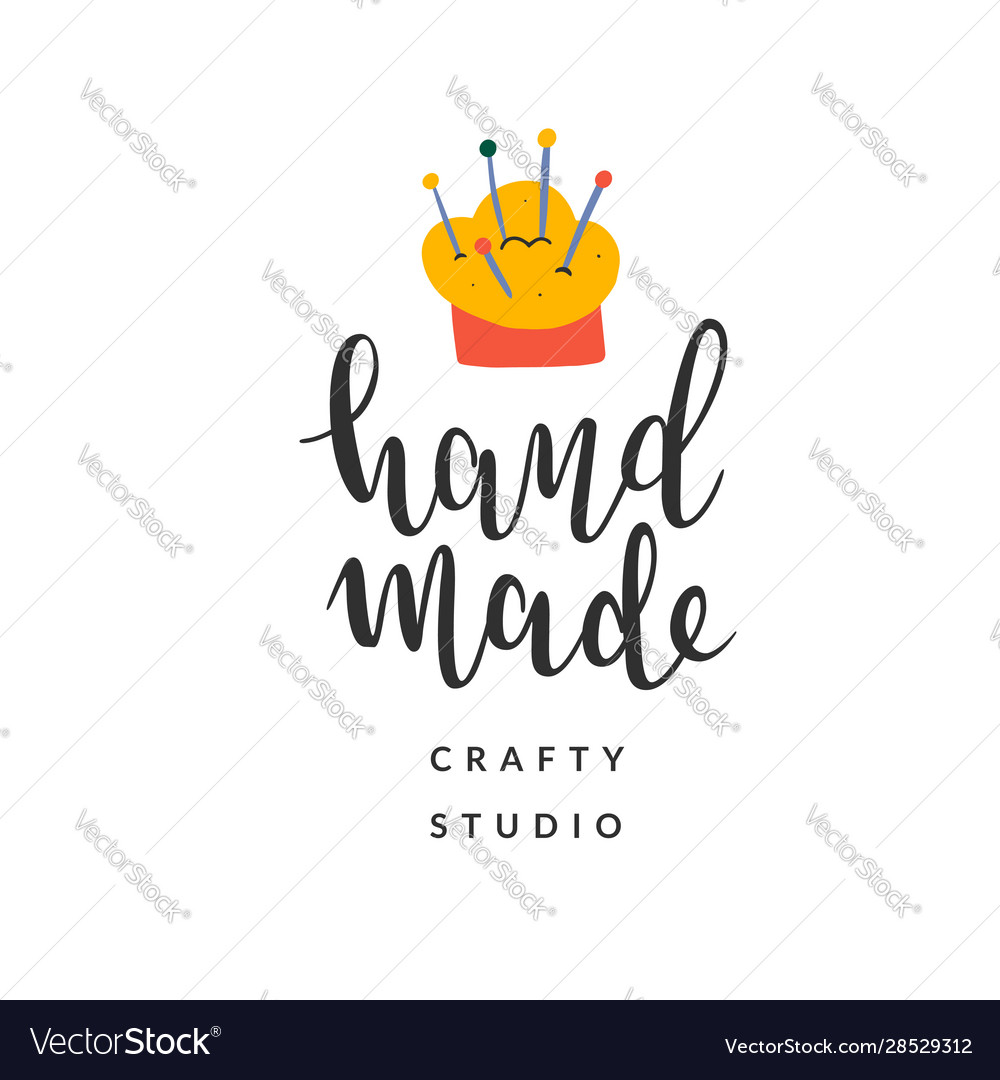 Hand made logotype or label sign with simple