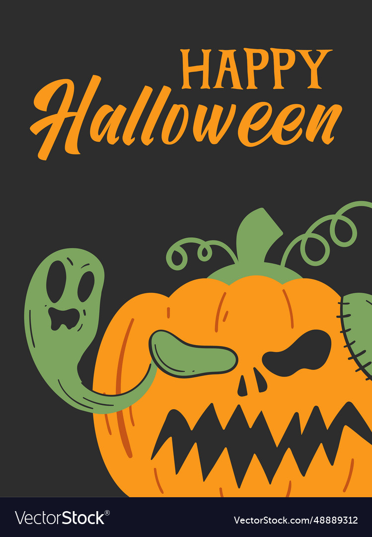 Happy halloween card image Royalty Free Vector Image