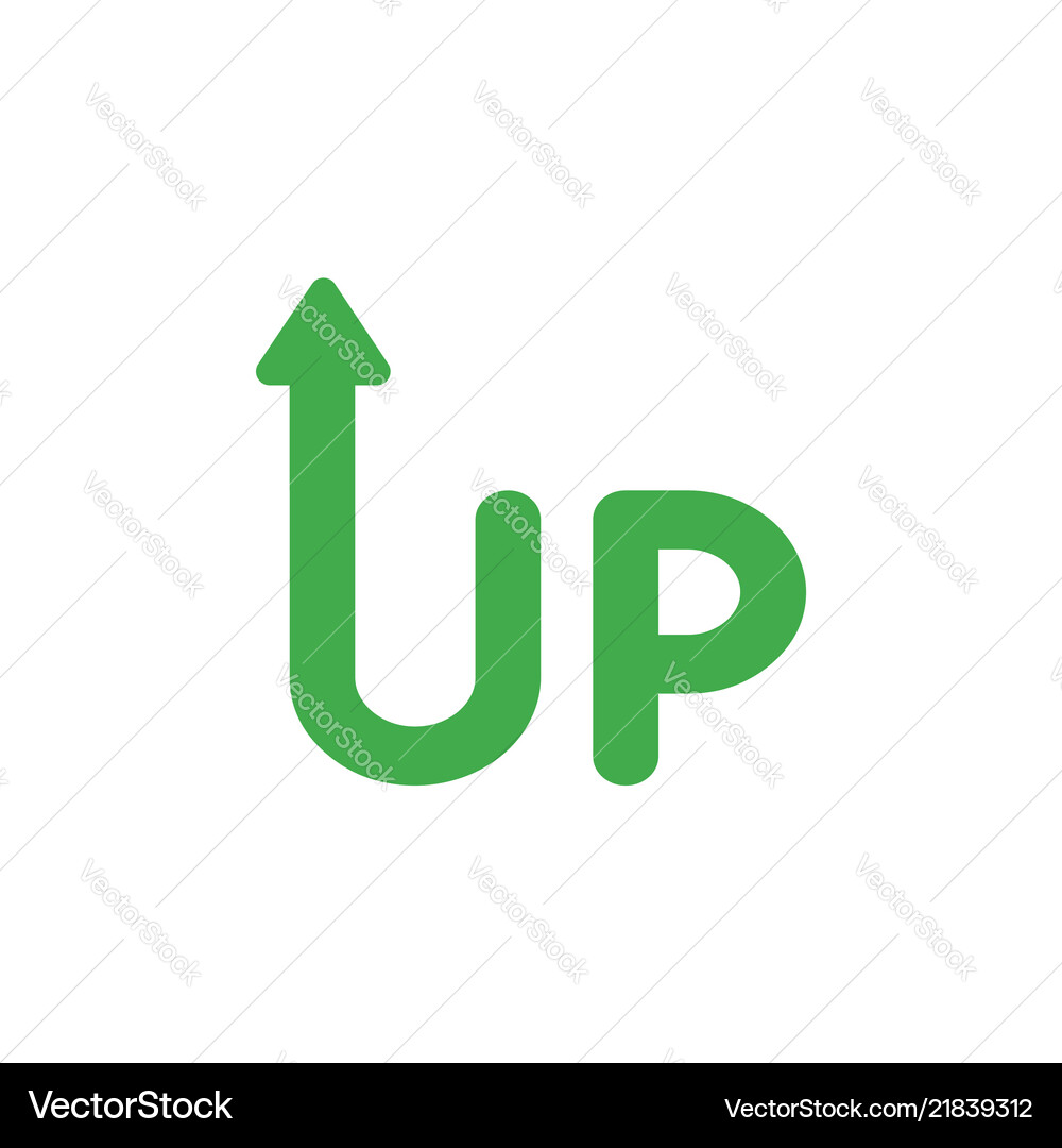 Icon concept up word with arrow moving up Vector Image