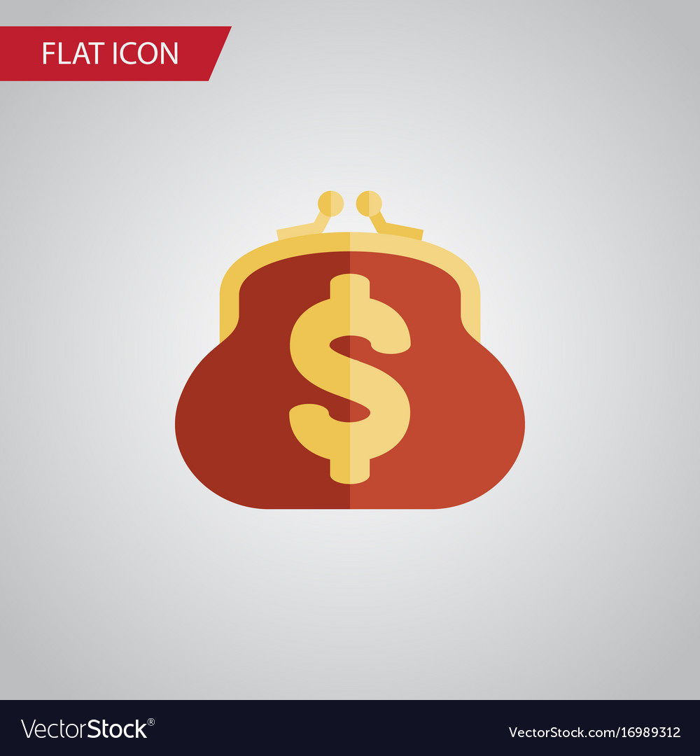 Isolated billfold flat icon saving element