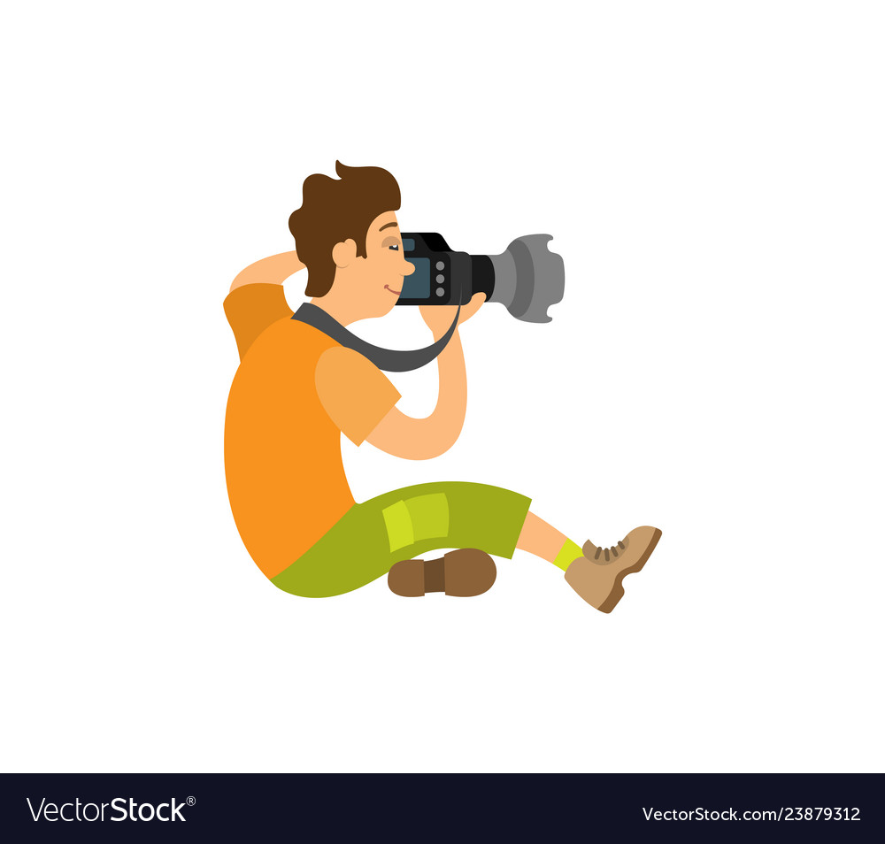 Man Taking a Photo with Camera