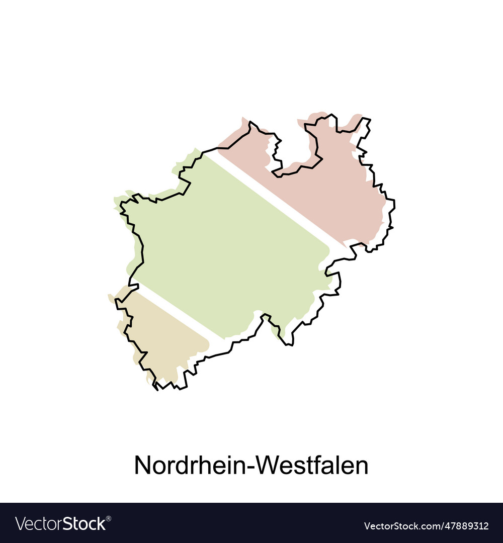 Nordrhein westfalen map map of the germany Vector Image