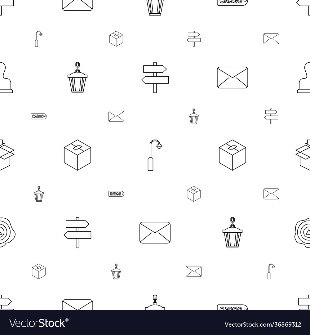 Post icons pattern seamless white background
