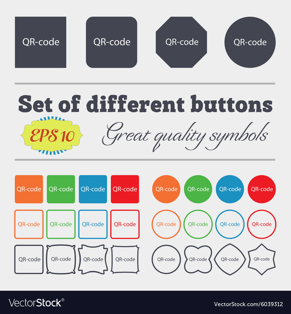 Qr-code sign icon scan code symbol big set
