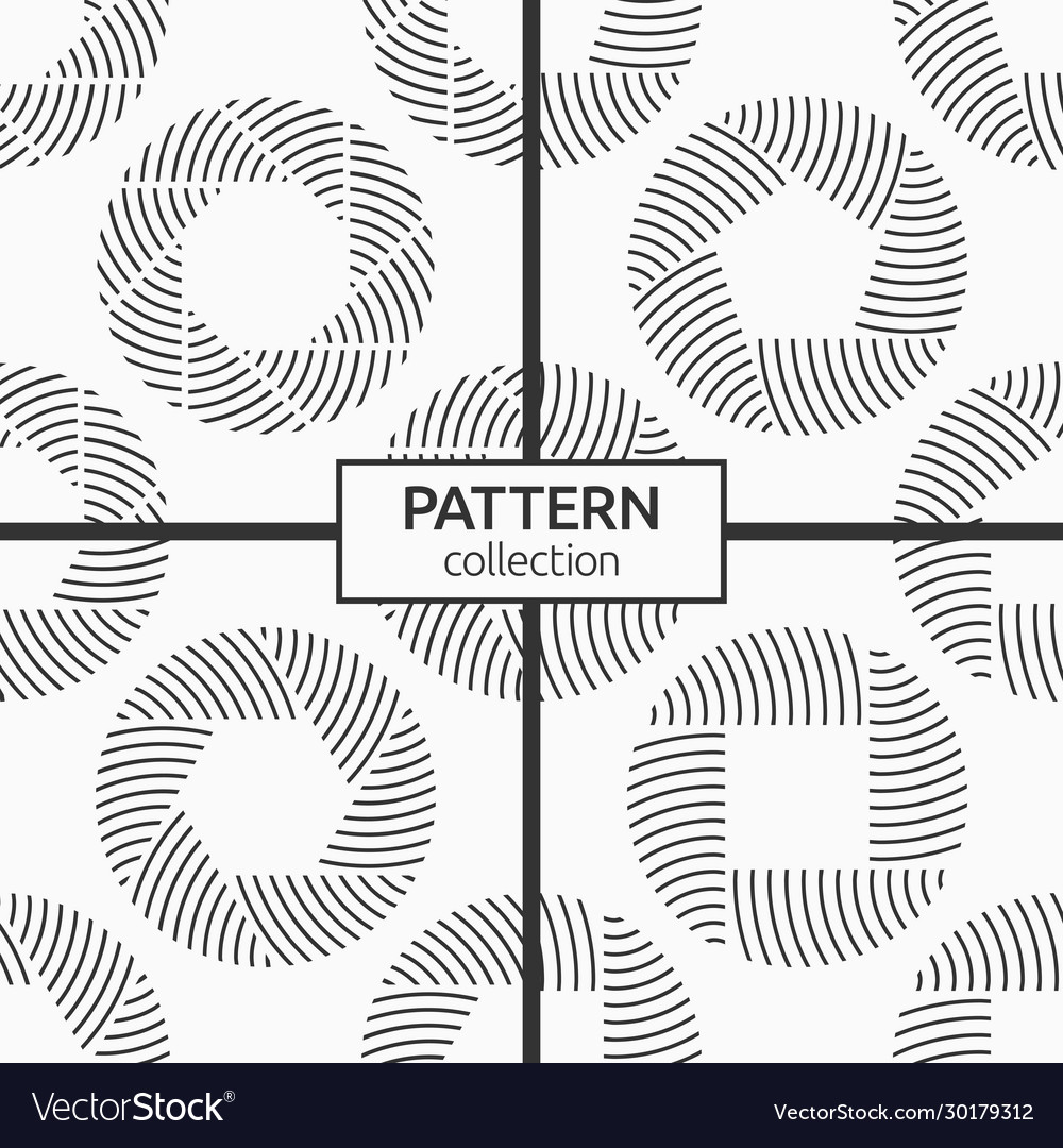 Set four seamless patterns repeating round vector image Set four seamless patterns repeating round
