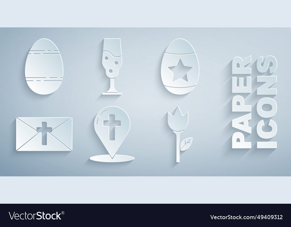 Set map pointer with christian cross easter egg vector image Set map pointer with christian cross easter egg