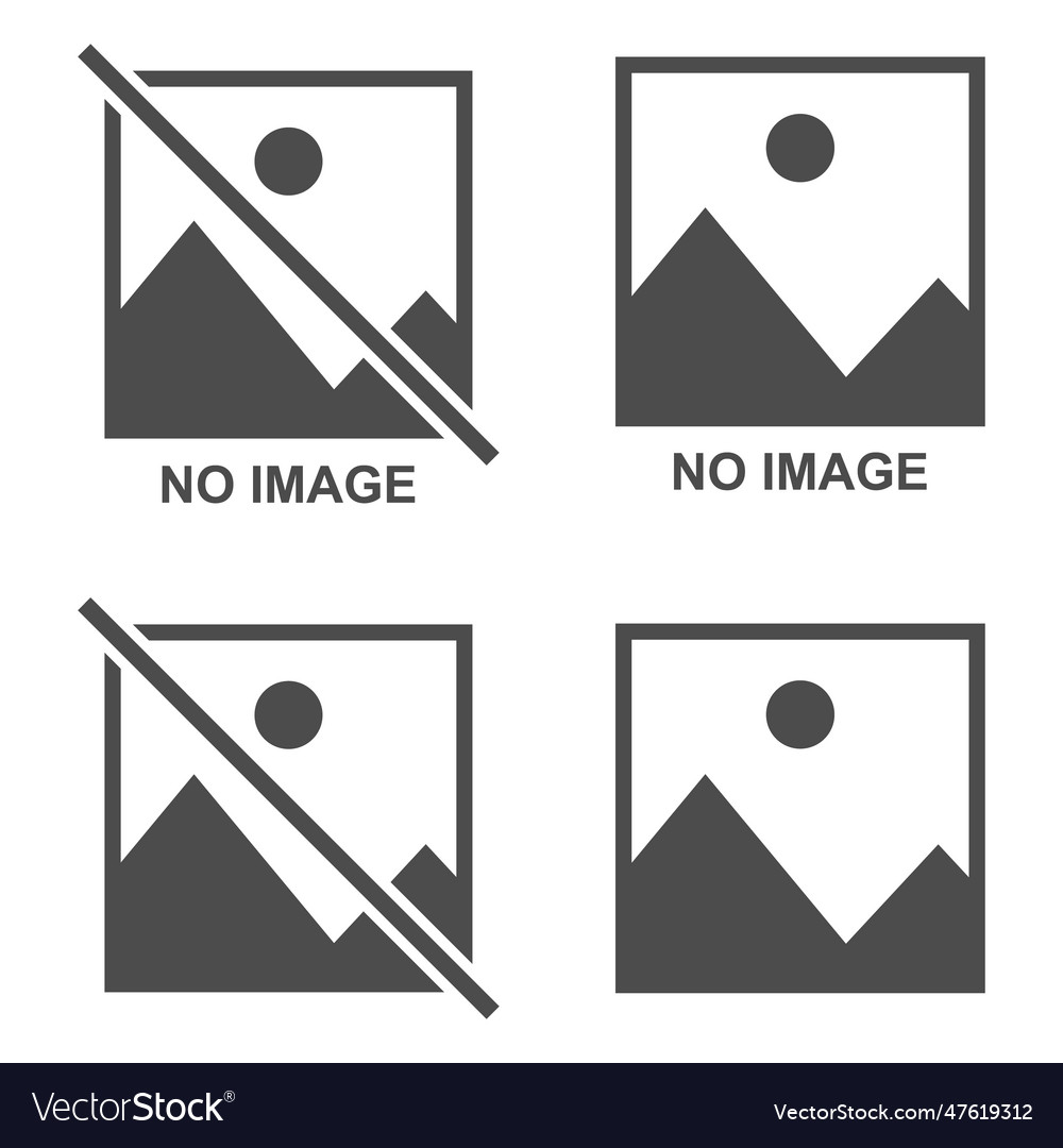 Set of no image symbol missing available icon vector image Set of no image symbol missing available icon