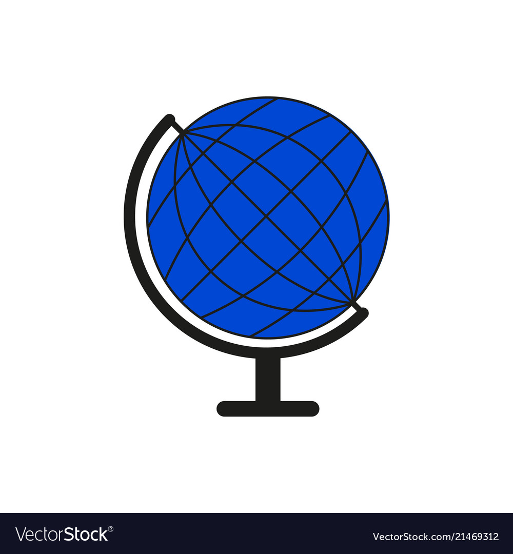 Set sketch globe blue world icon