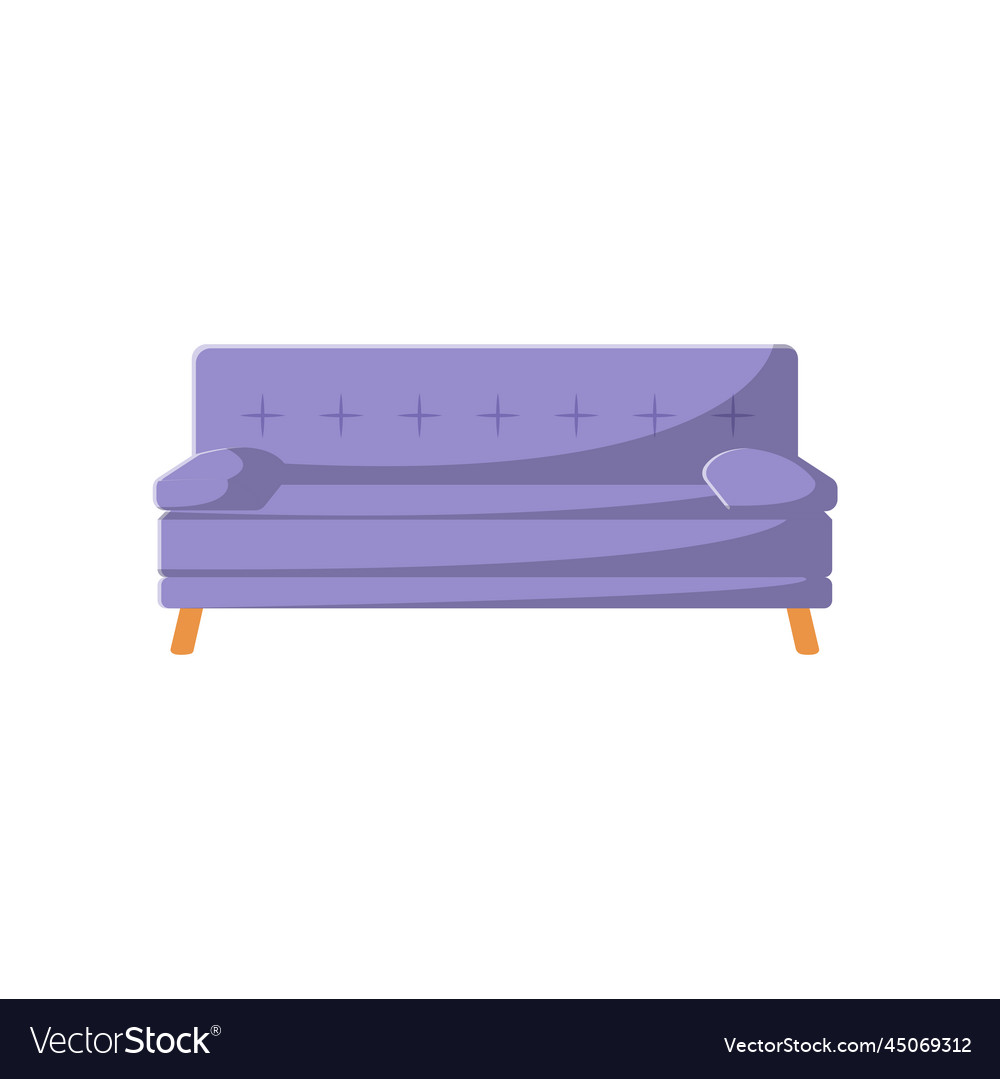 Sofa flat clean icon design element on isolated vector image Sofa flat clean icon design element on isolated