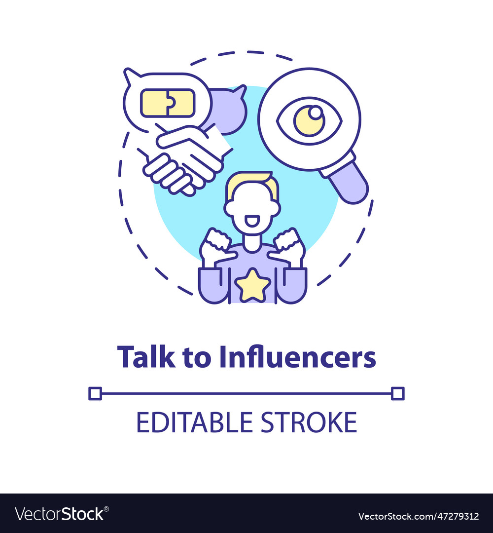 Talk to influencers concept icon