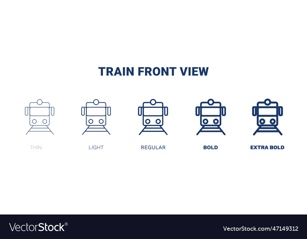 Train front view icon thin light regular bold vector image Train front view icon thin light regular bold