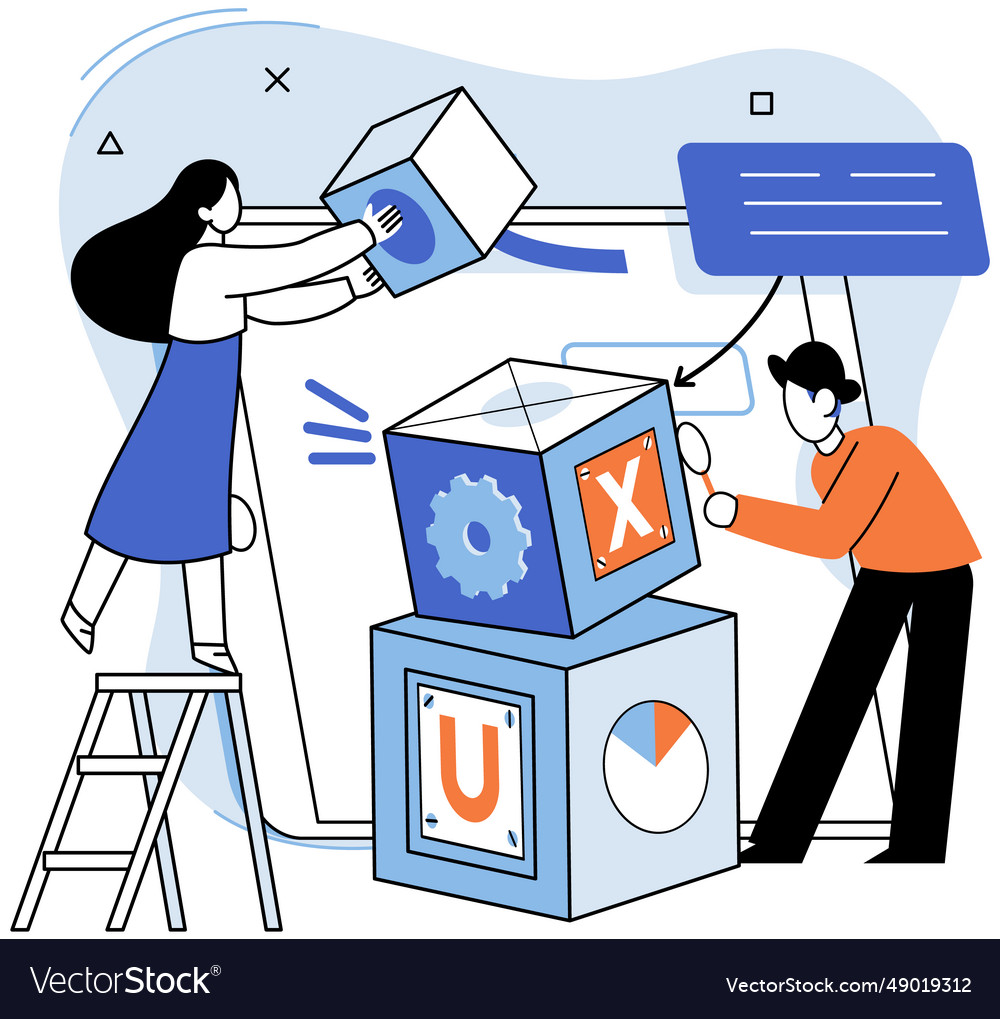 Ux design metaphor user interface mirror vector image Ux design metaphor user interface mirror